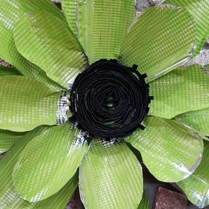 New Handmade Tin Flower Lime Green